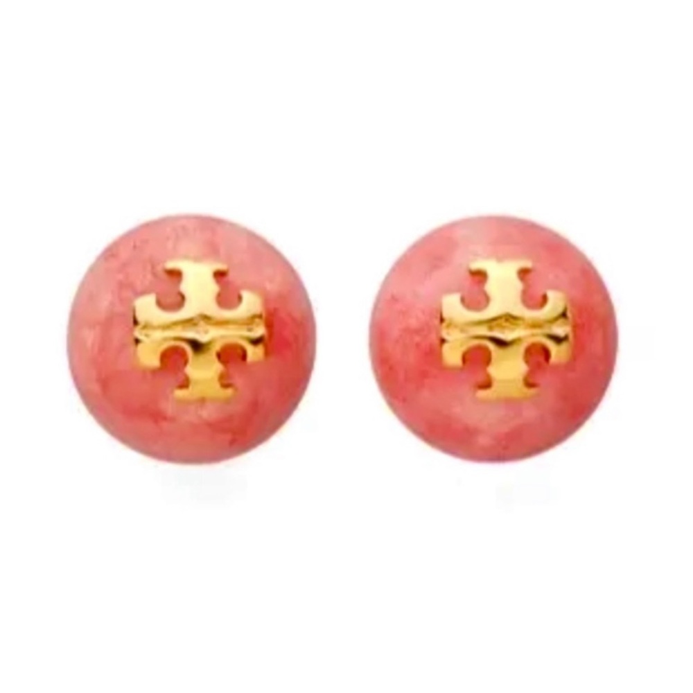 TORY BURCH • Semiprecious Stone Pink Evie Earrings